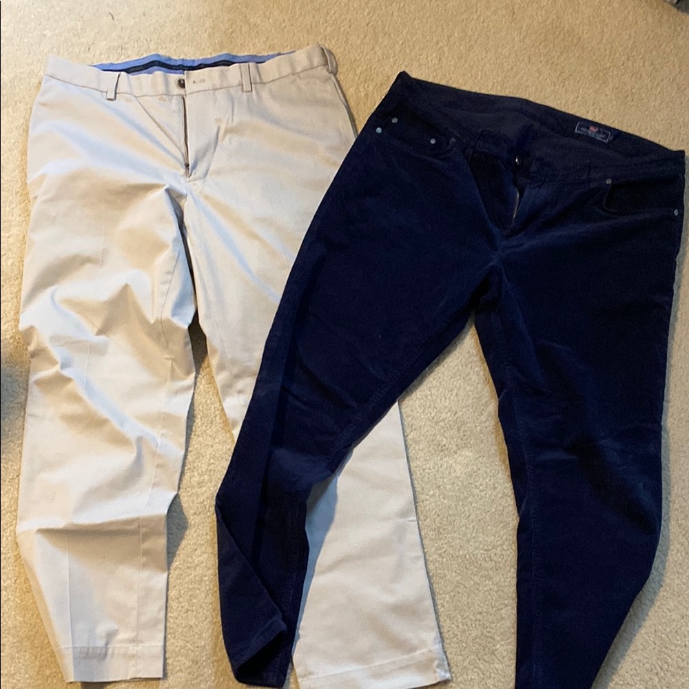 Stylish Beige and Navy Pants Set